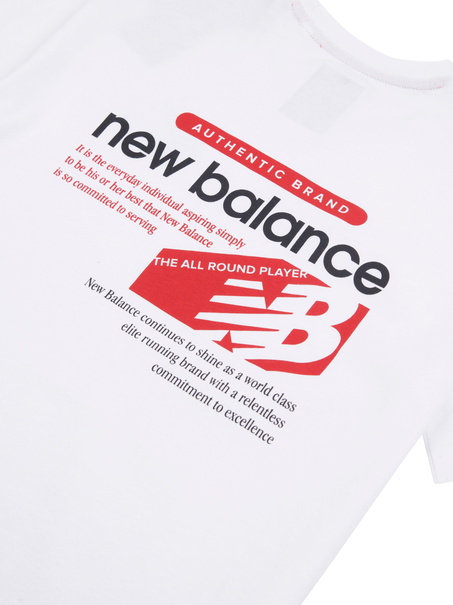 Product image 10 of 10, which shows New Balance Kids' Authentic Branded T-Shirt, Bright White, 7-8 years
