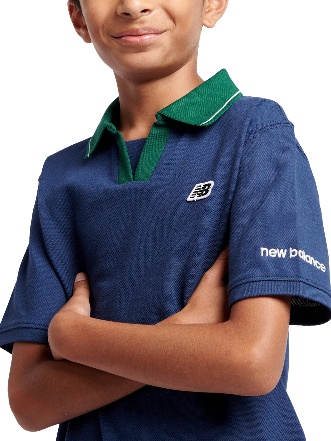 New Balance Kids Premium Polo Shirt Navy Multi