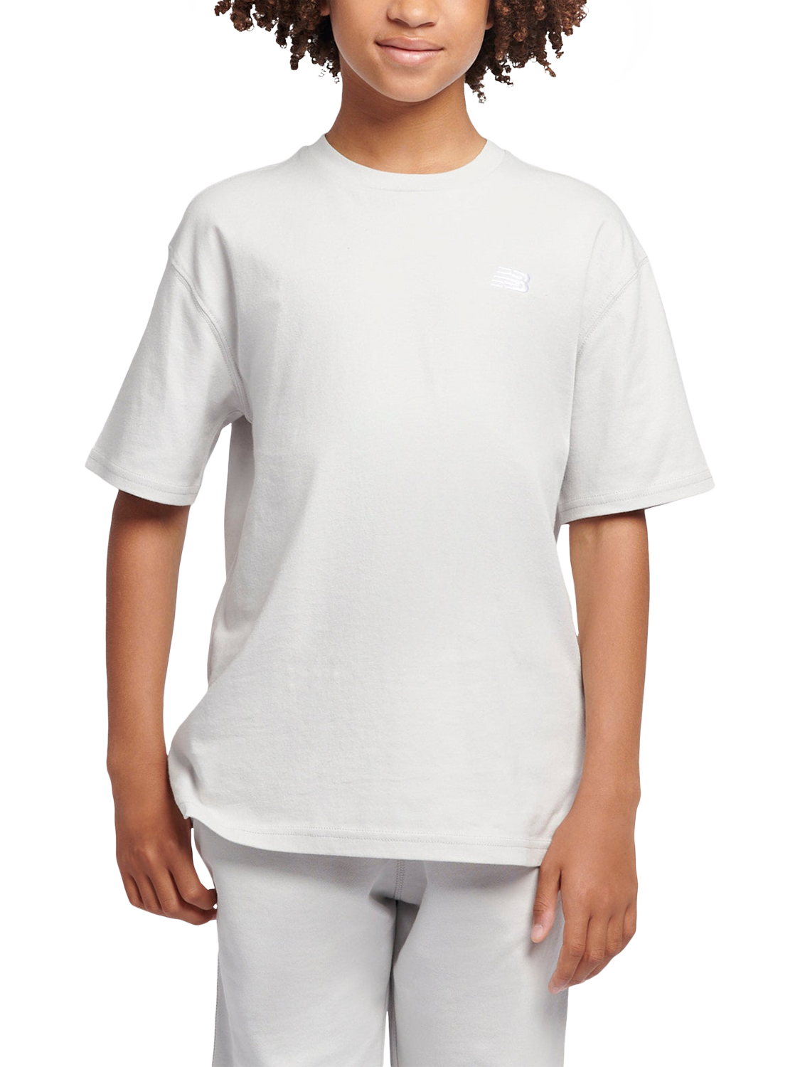 Product image 1 of 8, which shows New Balance Kids' Small Logo T-Shirt, Grey Matter, 7-8 years