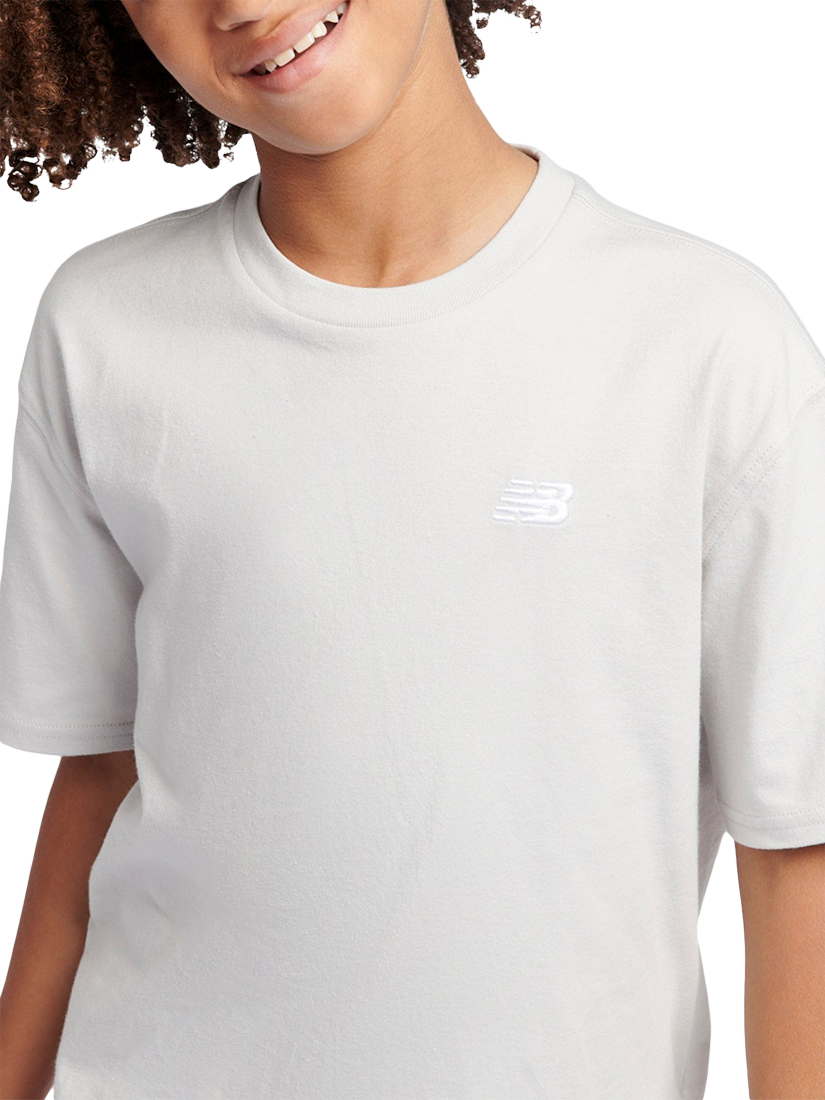 Product image 4 of 8, which shows New Balance Kids' Small Logo T-Shirt, Grey Matter, 7-8 years
