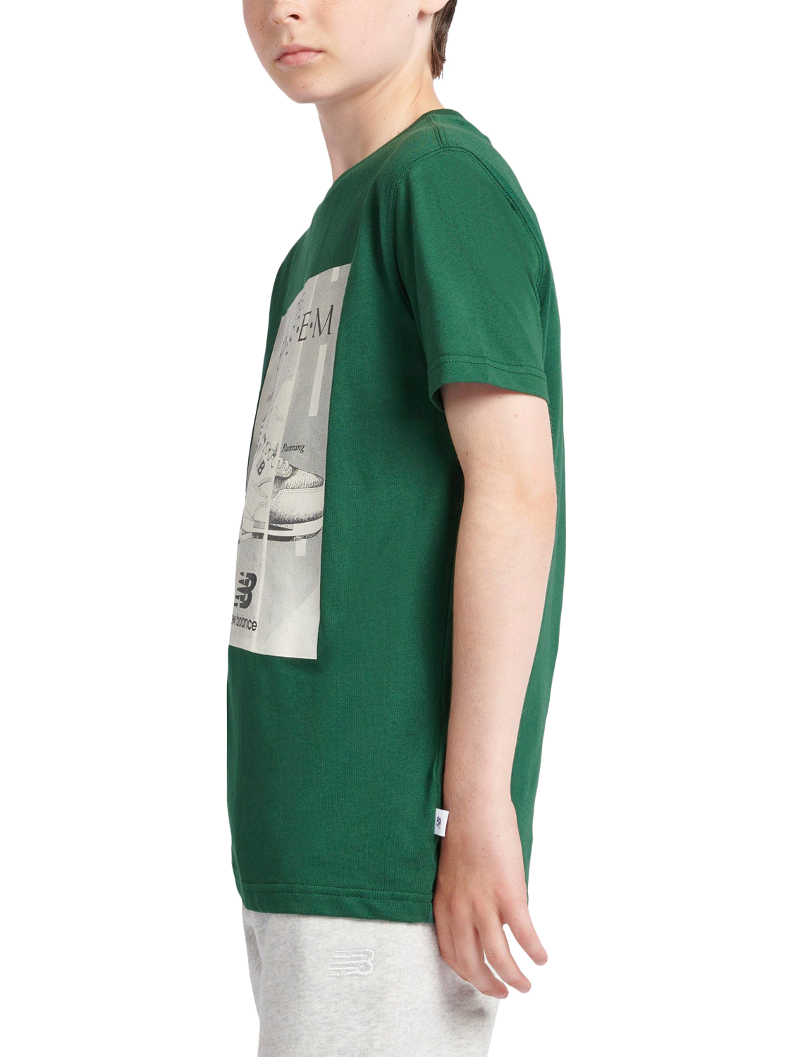 Product image 2 of 8, which shows New Balance Kids' System Graphic T-Shirt, Nightwatch Green, 7-8 years