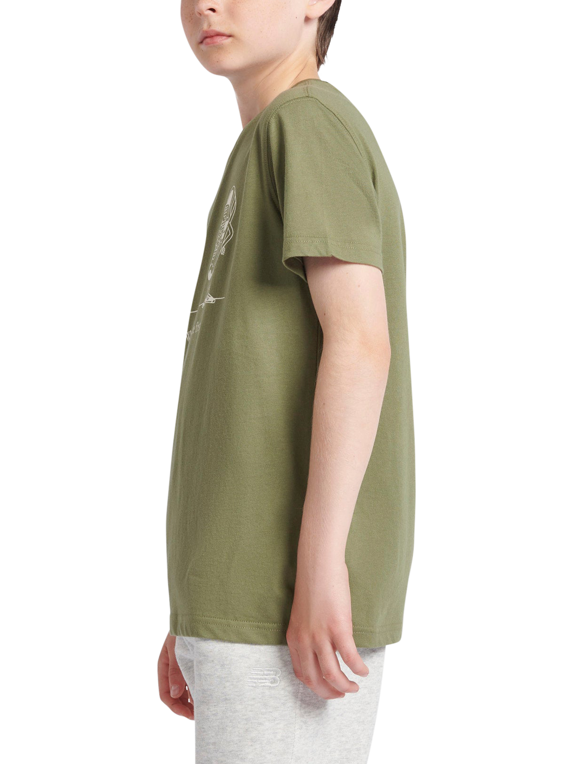 Product image 2 of 8, which shows New Balance Kids' What Came First T-Shirt, Dark Olivine, 7-8 years