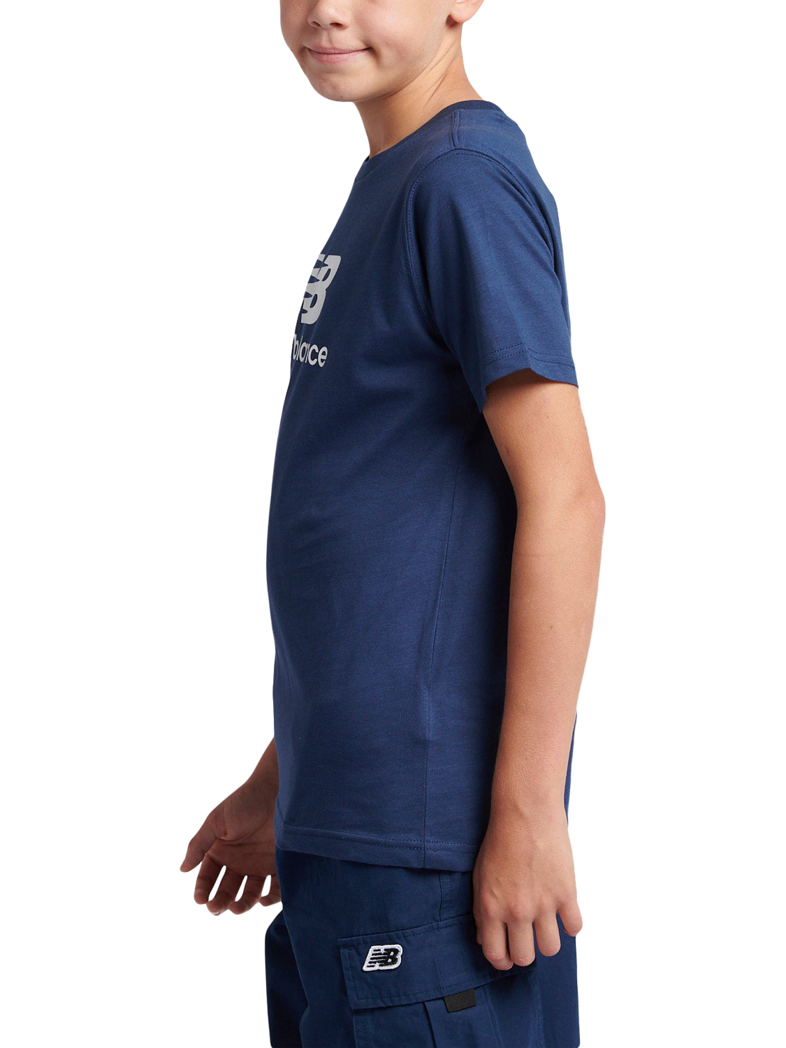 Product image 2 of 8, which shows New Balance Kids' Logo T-Shirt, Navy, 3-4 years
