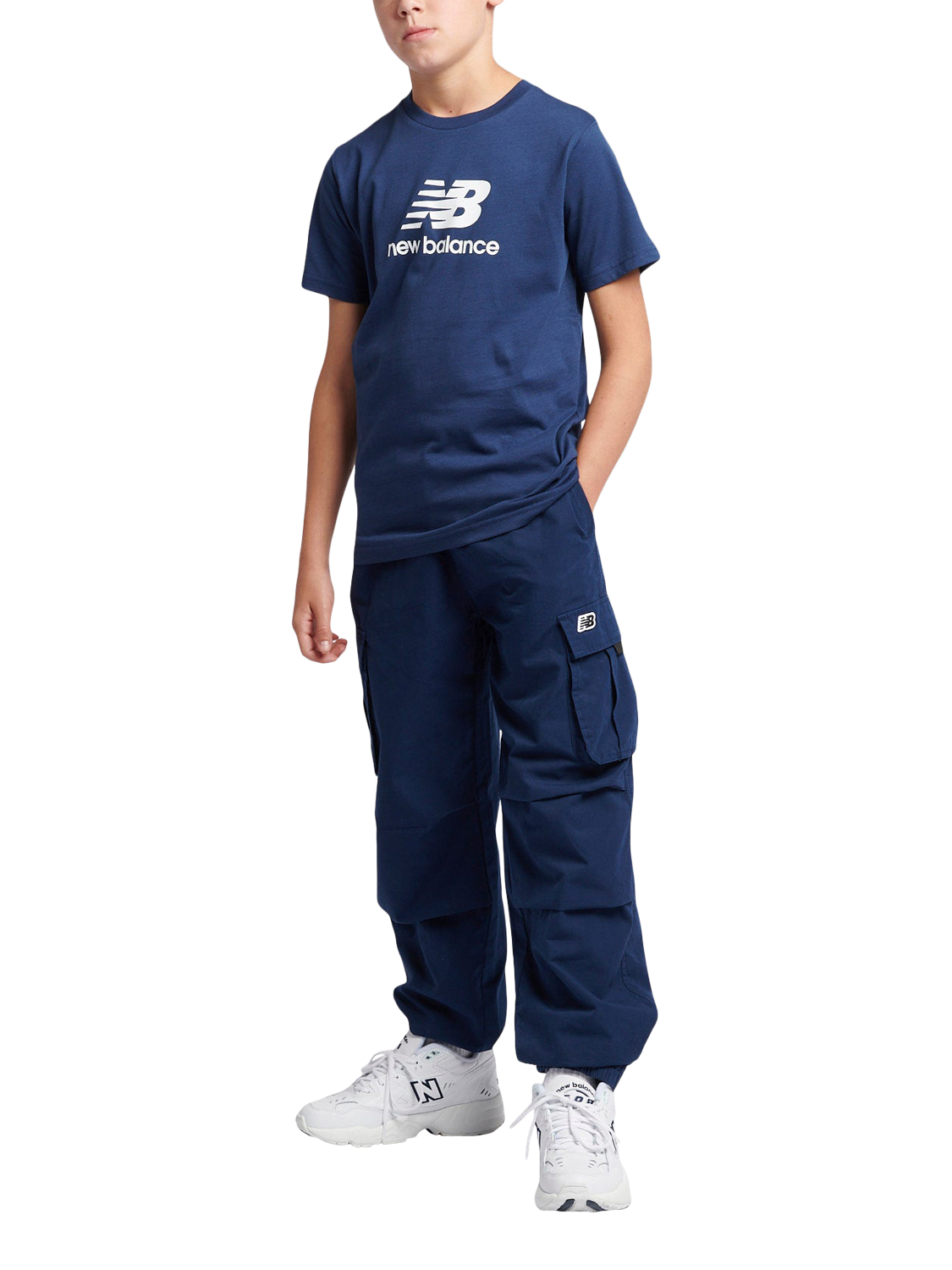 Product image 5 of 8, which shows New Balance Kids' Logo T-Shirt, Navy, 3-4 years