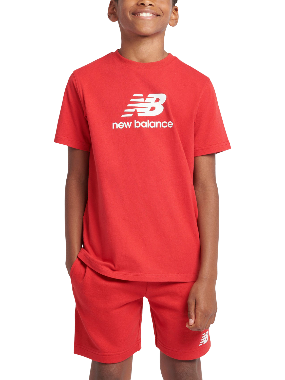 Product image 1 of 8, which shows New Balance Kids' Logo T-Shirt, Team Red, 3-4 years