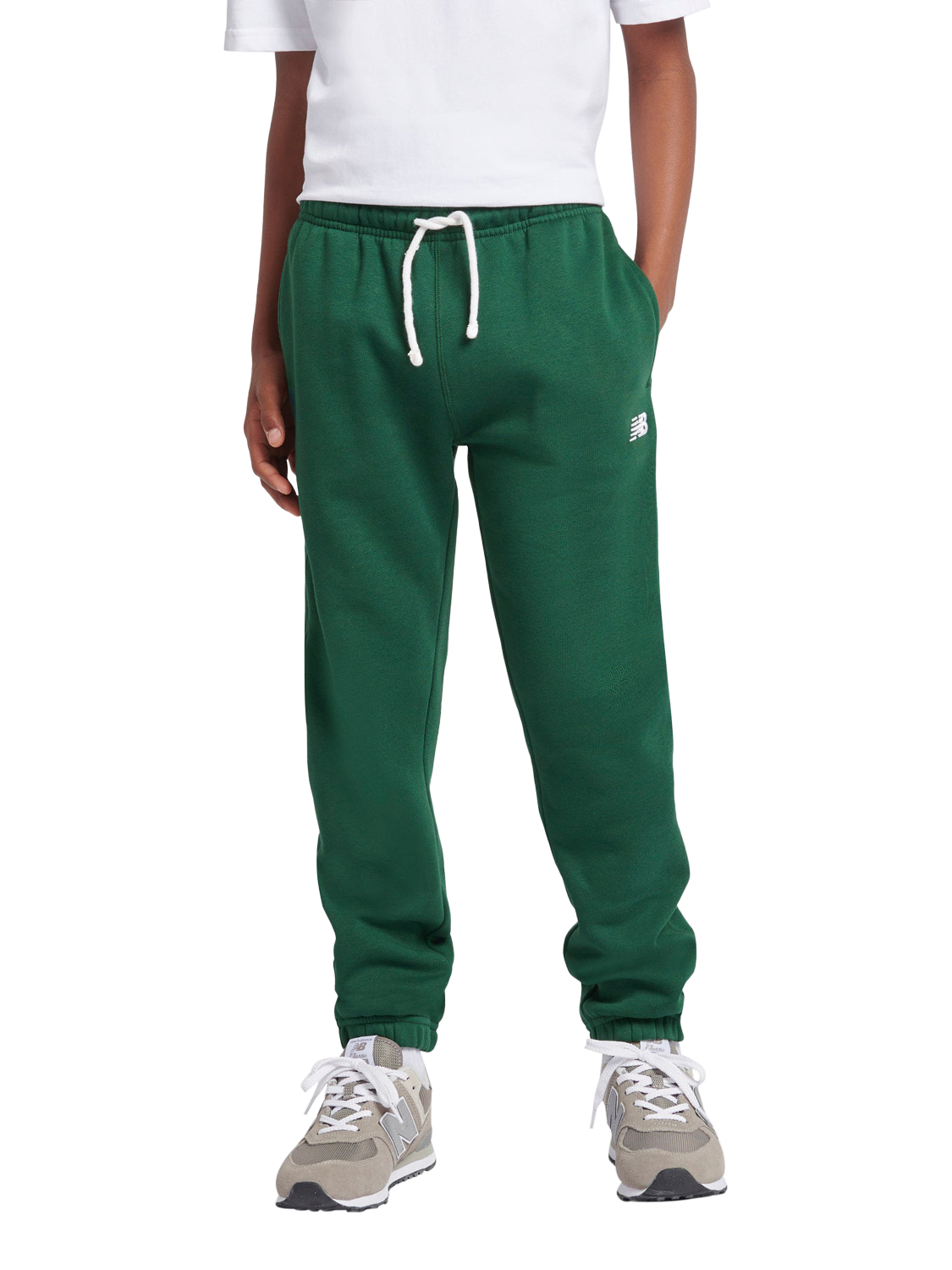 Product image 1 of 9, which shows New Balance Kids' Small Logo Joggers, Nightwatch Green, 7-8 years