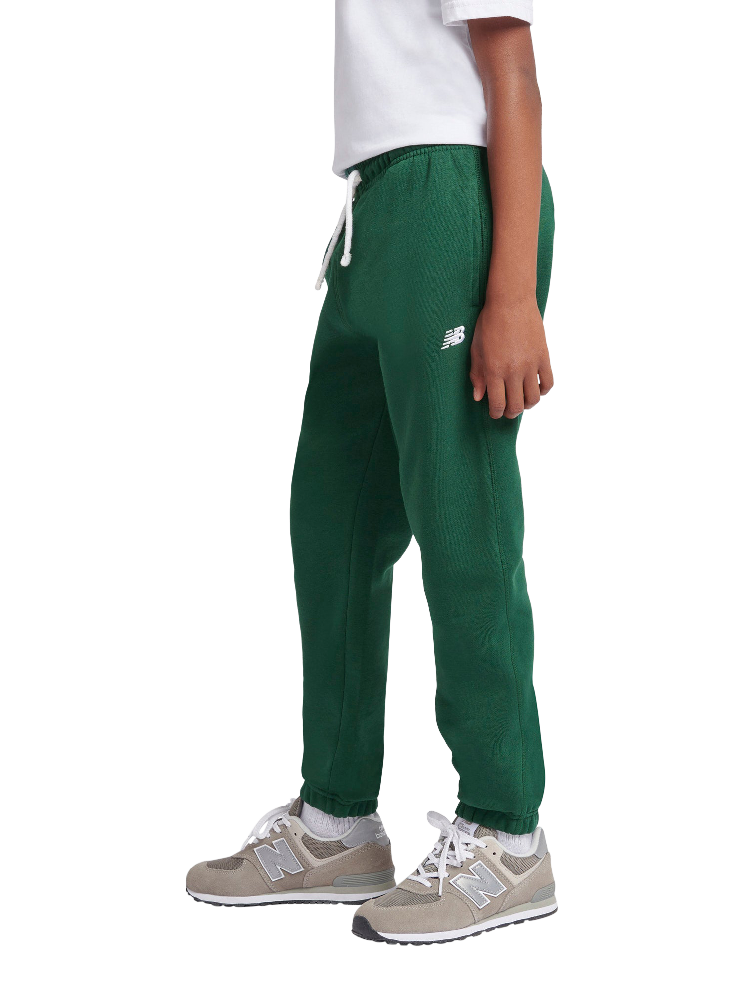 Product image 2 of 9, which shows New Balance Kids' Small Logo Joggers, Nightwatch Green, 7-8 years