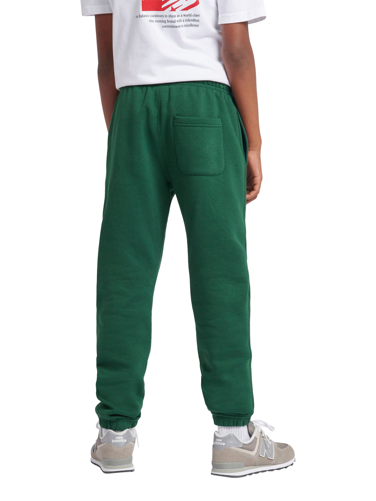 Product image 3 of 9, which shows New Balance Kids' Small Logo Joggers, Nightwatch Green, 7-8 years