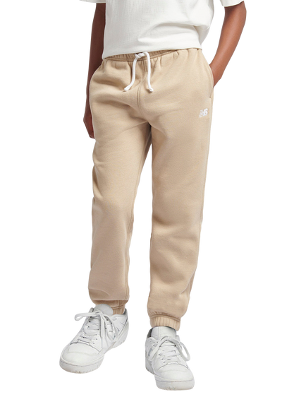 New Balance Kids' Brush Back Small Logo Joggers, Stoneware