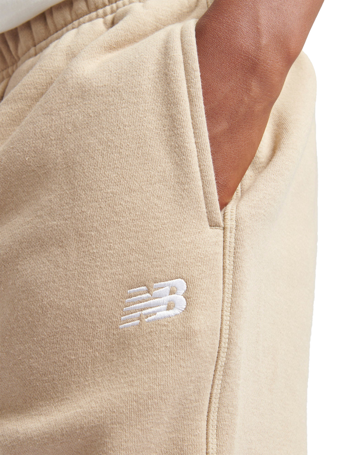 Product image 4 of 8, which shows New Balance Kids' Brush Back Small Logo Joggers, Stoneware, 7-8 years