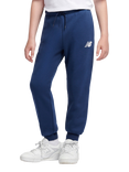New Balance Kids' Brush Back Stacked Logo Joggers, Navy