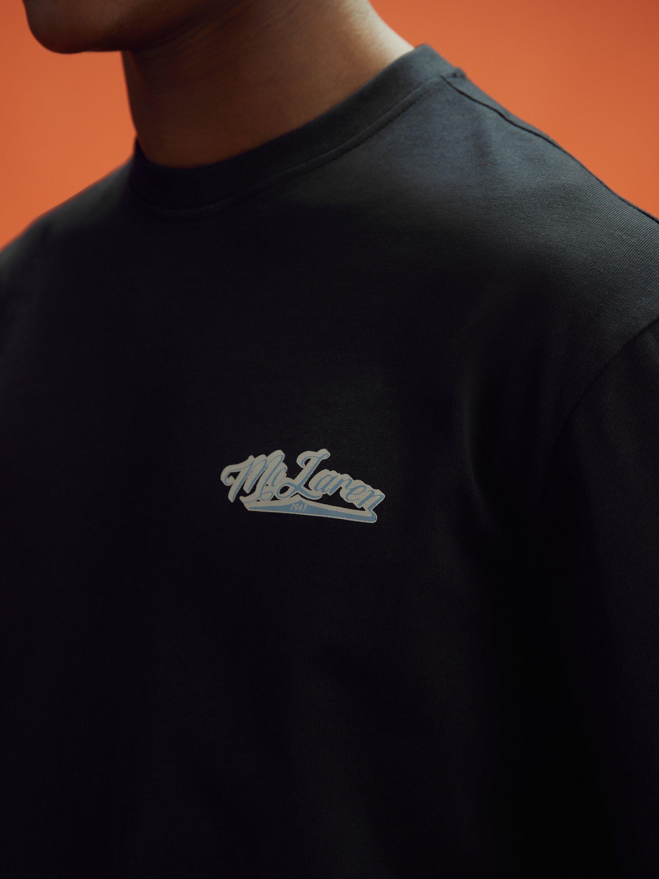 Product image 2 of 5, which shows Reiss x McLaren Beaton F1 Crew Neck Tour T-Shirt, Black, M