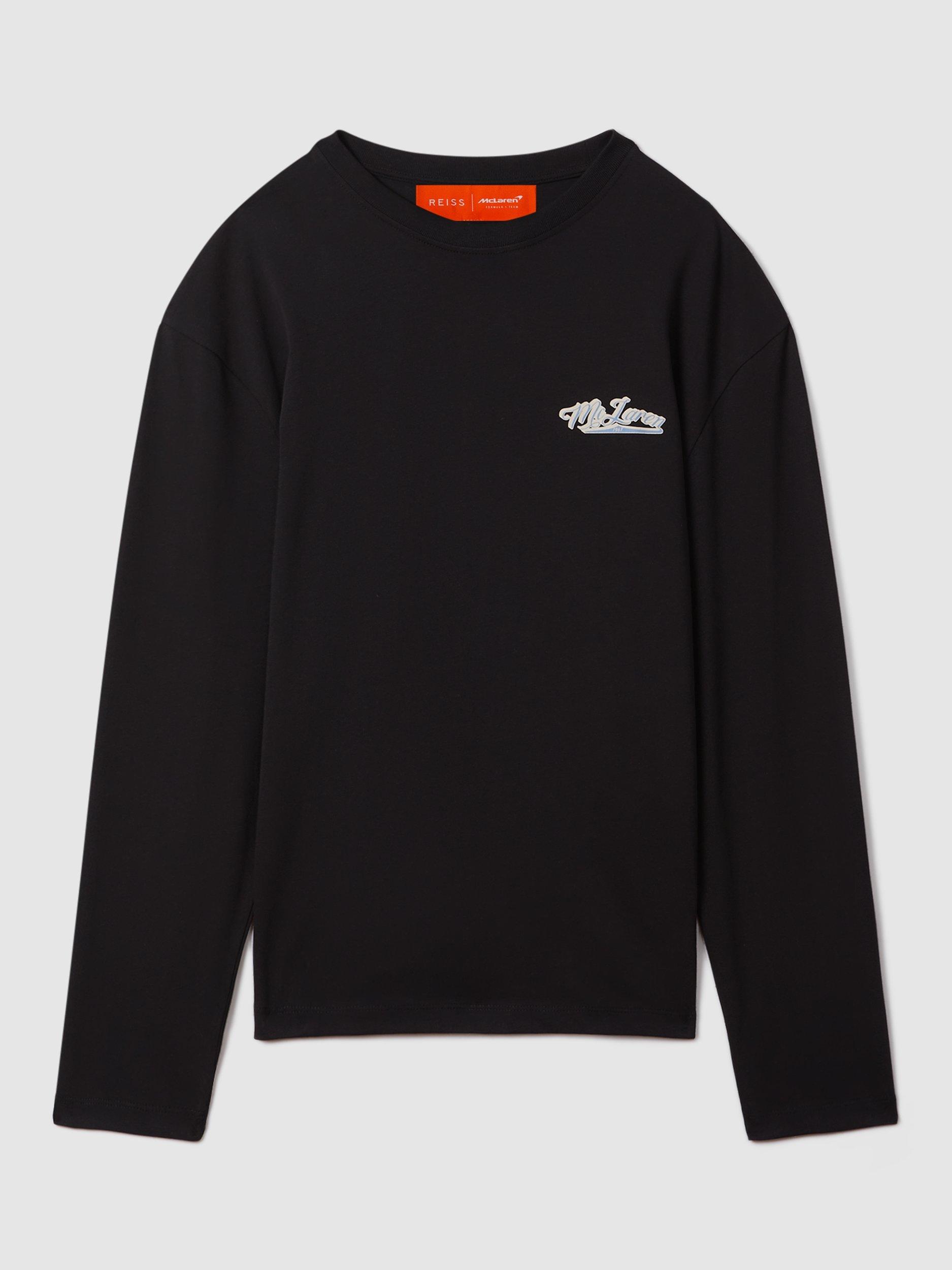 Product image 3 of 5, which shows Reiss x McLaren Beaton F1 Crew Neck Tour T-Shirt, Black, M