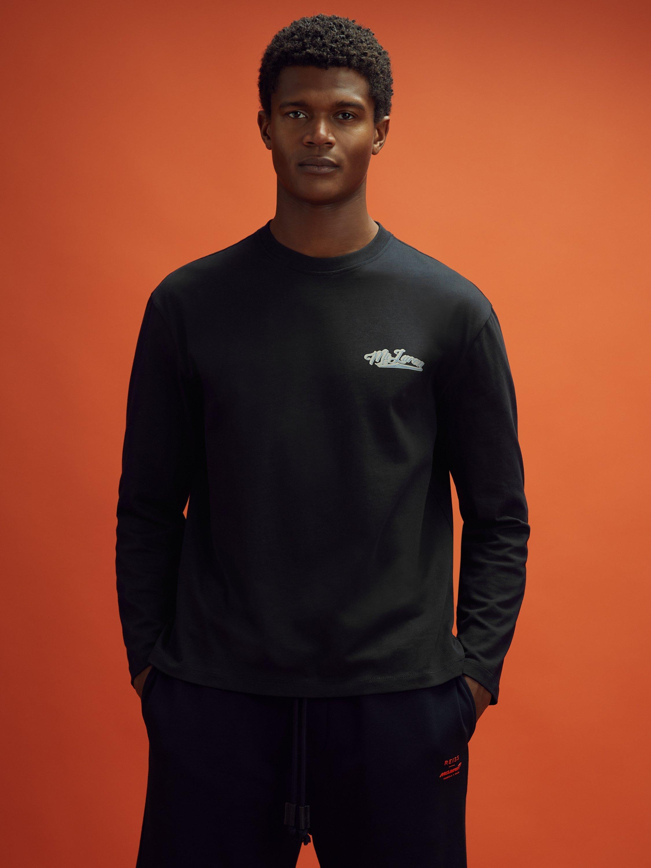 Product image 4 of 5, which shows Reiss x McLaren Beaton F1 Crew Neck Tour T-Shirt, Black, M