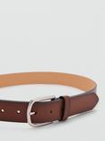 Mango Como Leather Belt, Medium Brown