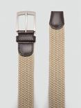 Mango Elastic Woven Belt, Light Beige