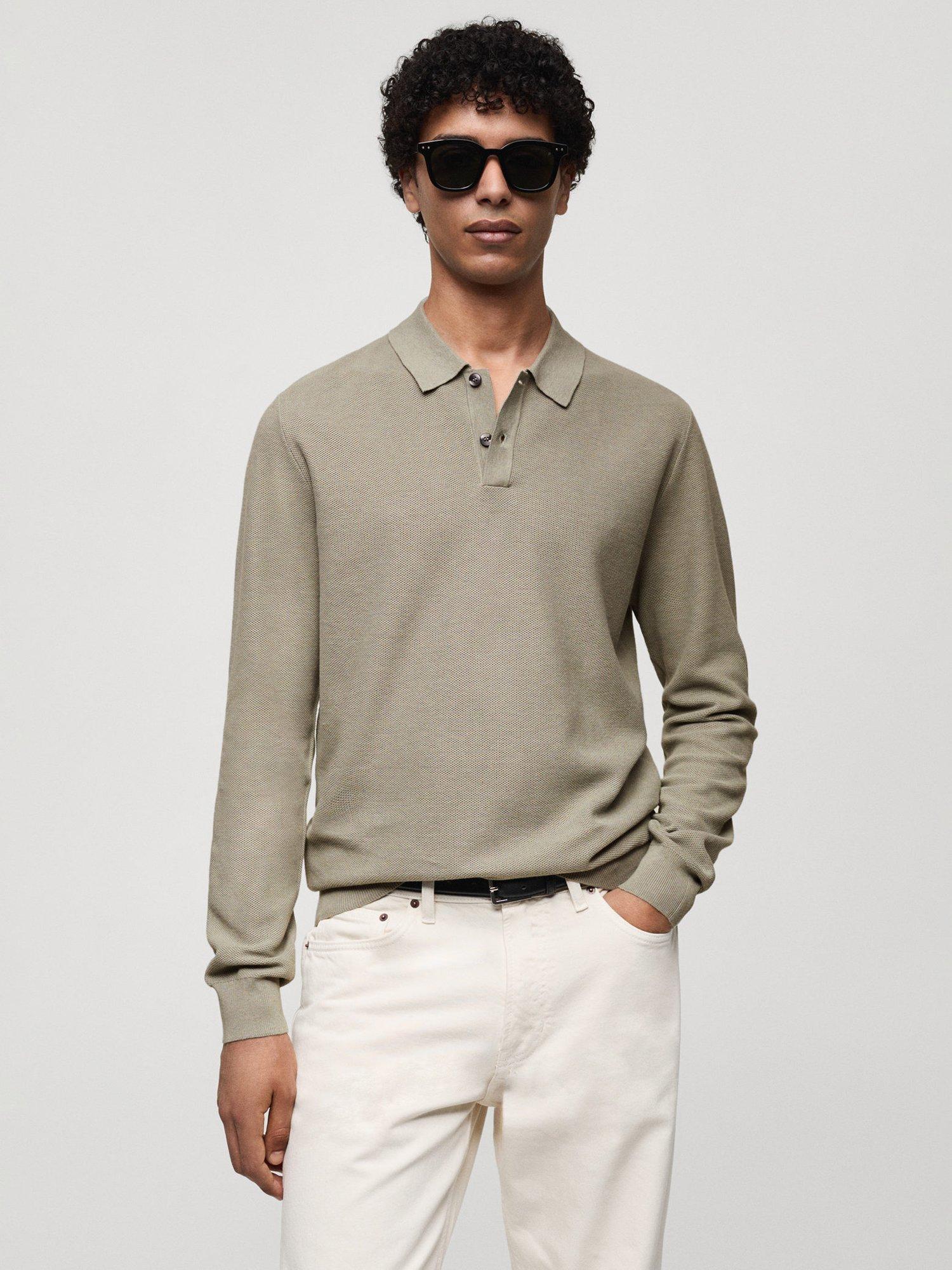 Mango Ten Polo Neck Jumper, Green
