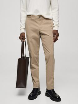 Mango Barna Slim Fit Chinos, Light Beige, Light Beige