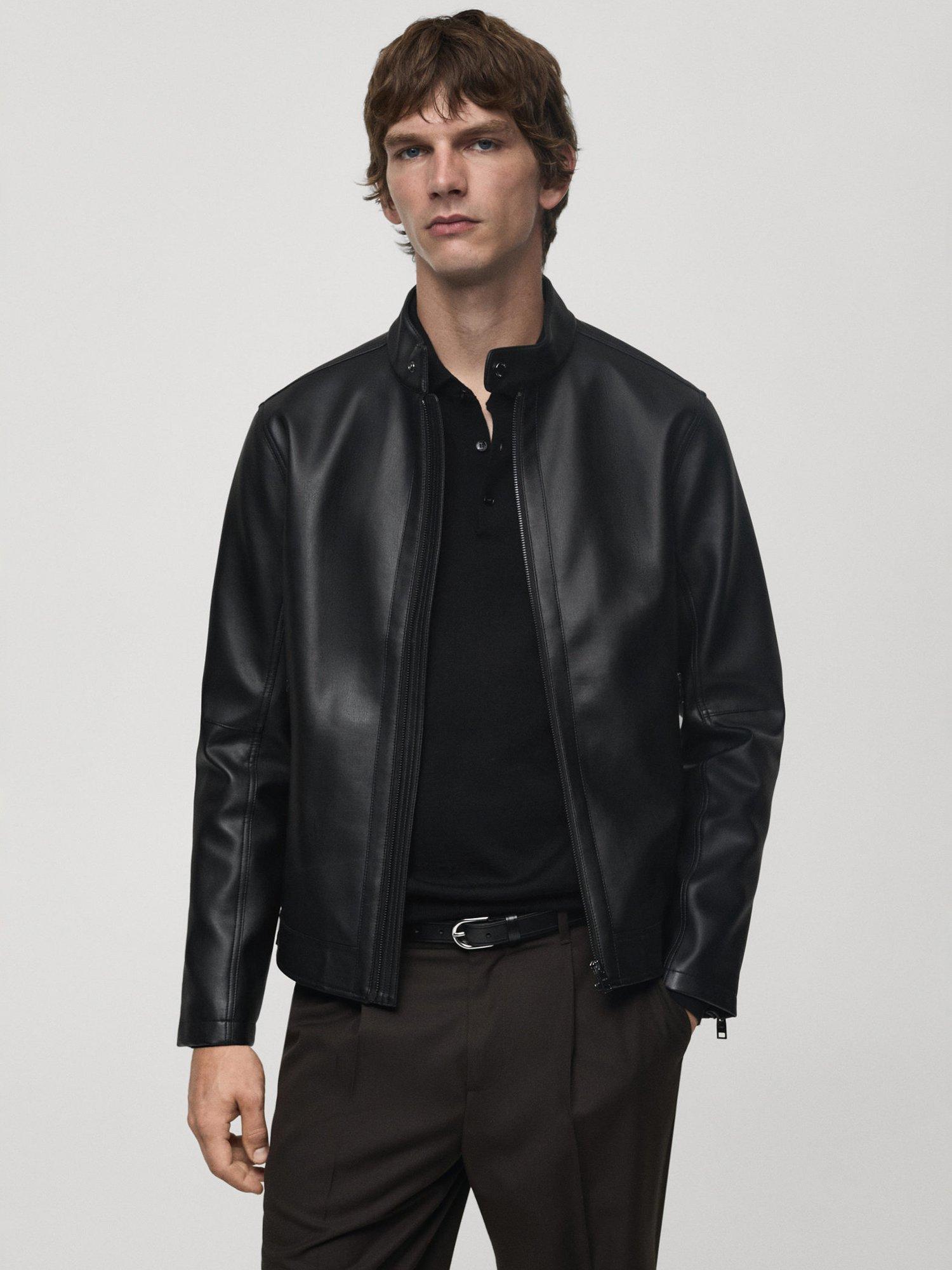 Mango Joseno Faux Leather Jacket, Black