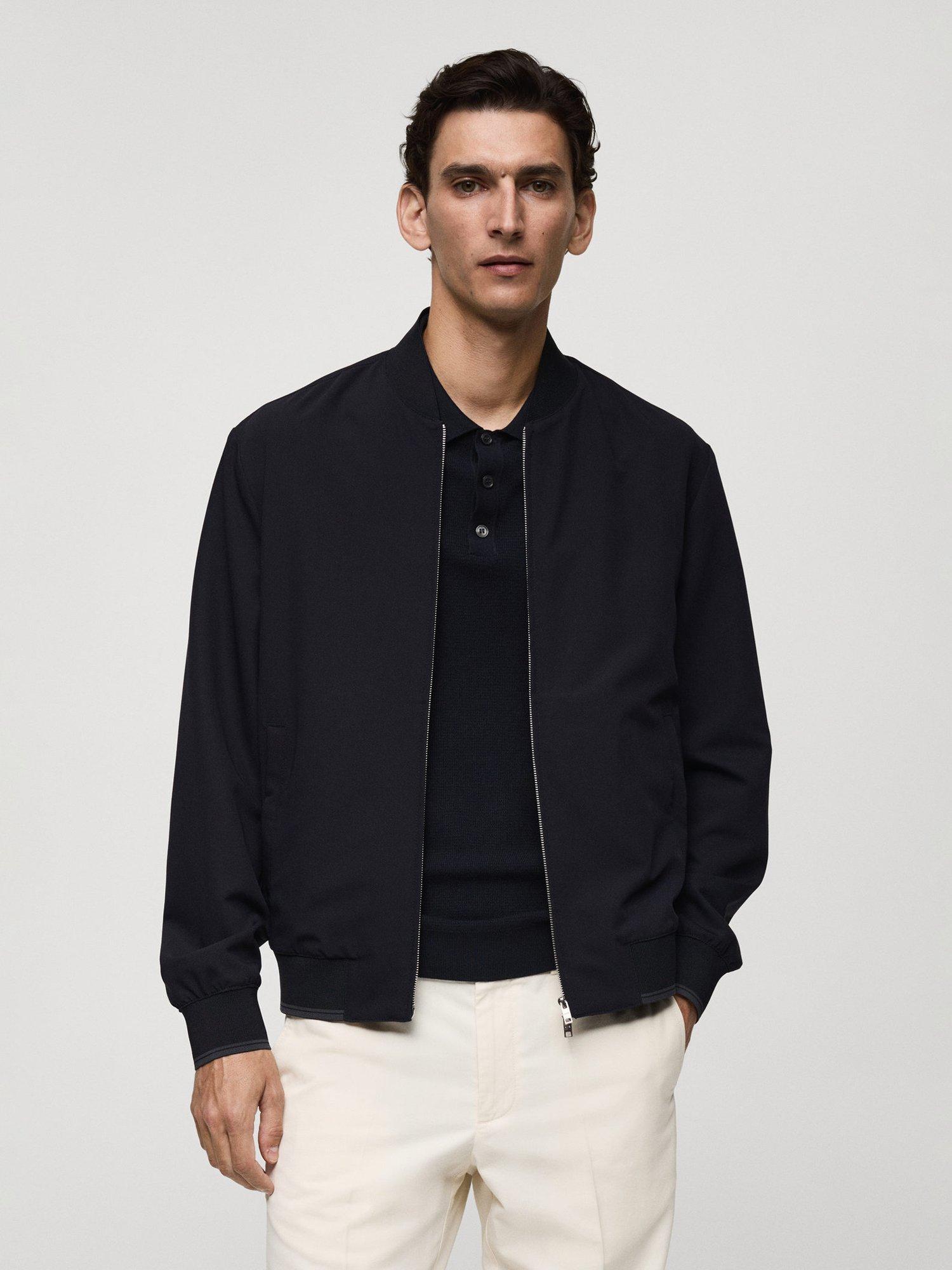 Mango Light Zipped Bomber Jacket Navy