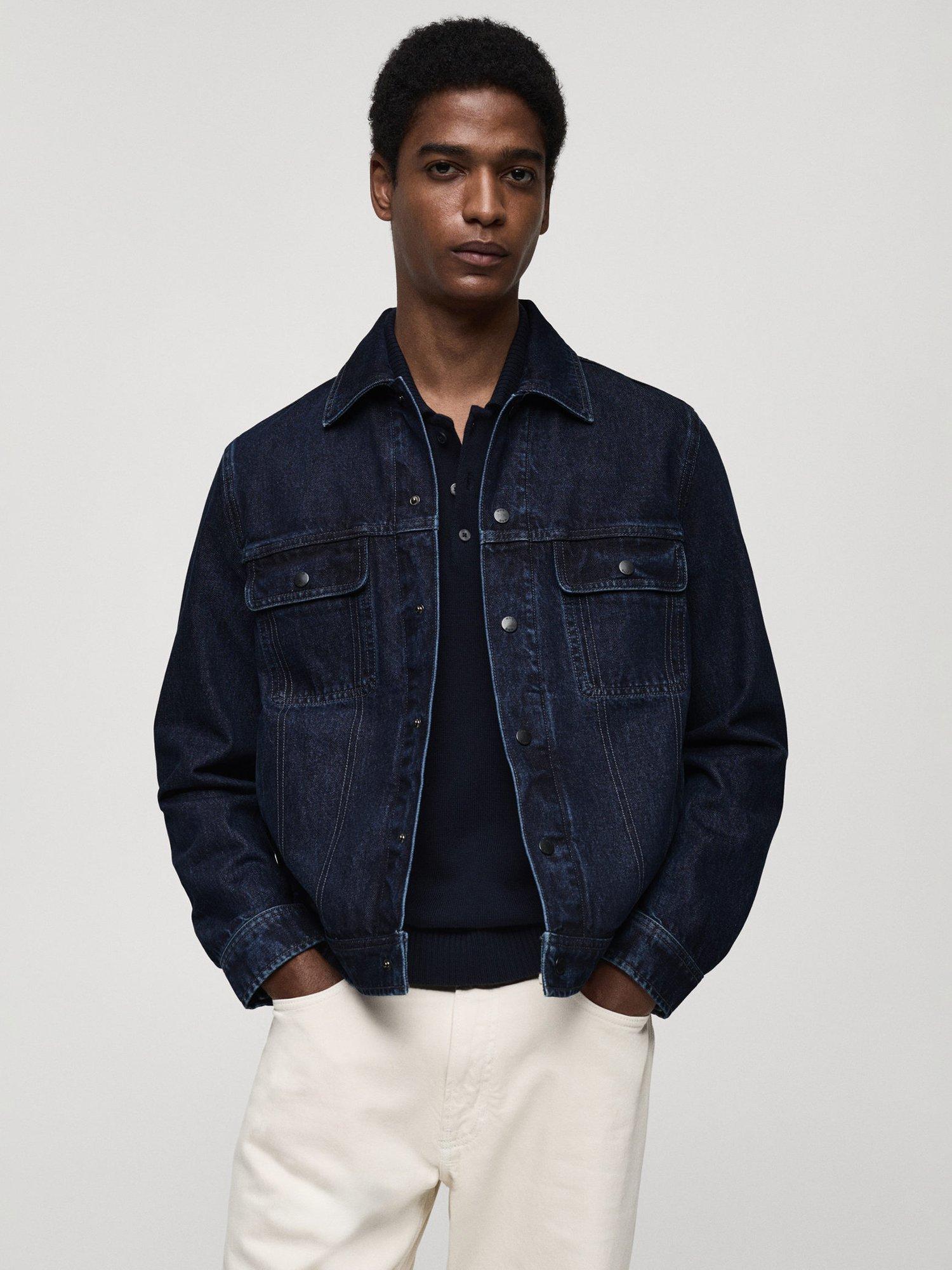 Mango Ryan Denim Jacket Open Blue
