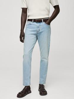 Mango Ben Slim Tapered Jeans, Open Blue