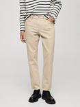 Mango Ben Slim Tapered Jeans, Light Beige