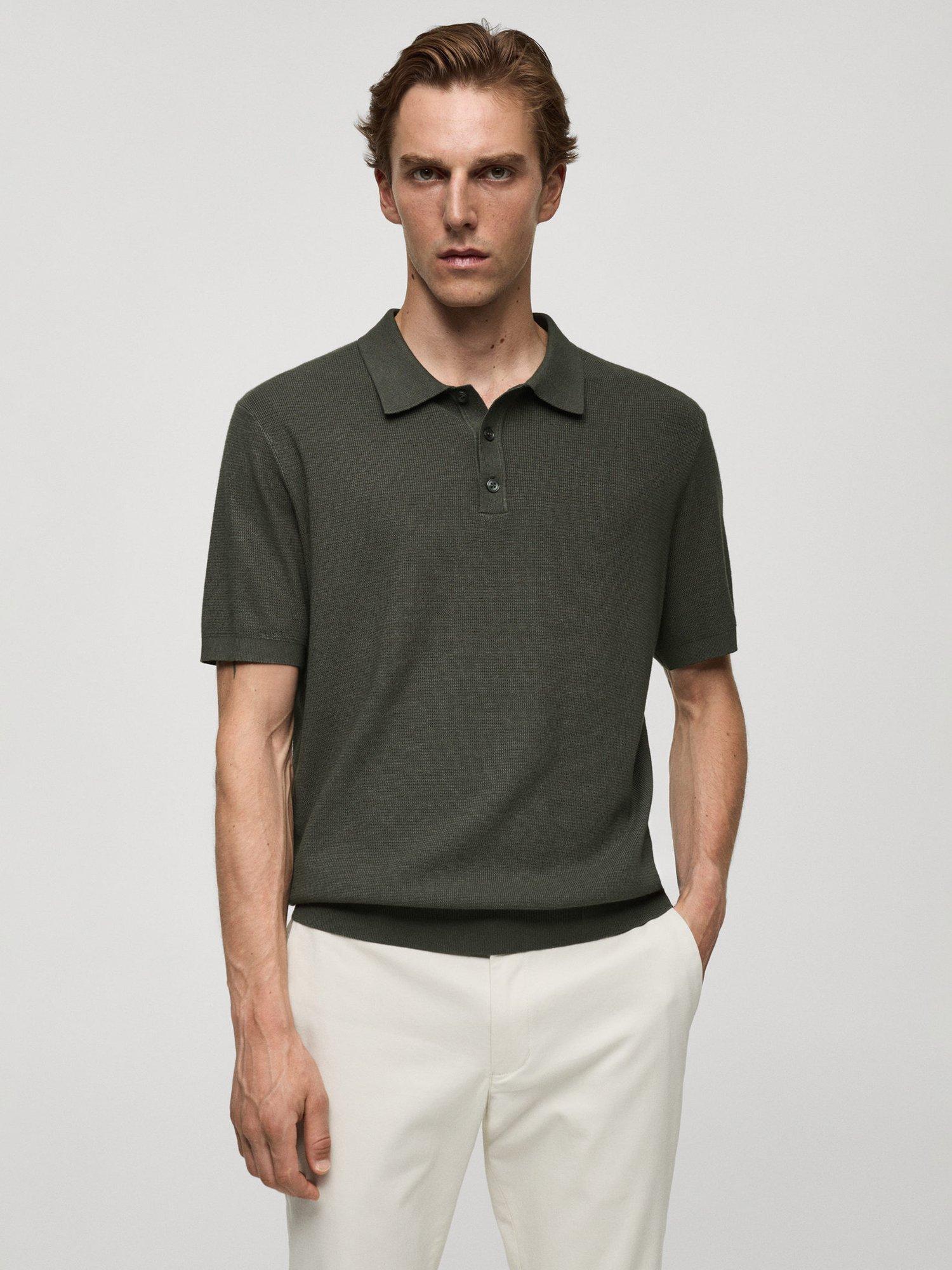 Mango Galaxia Polo Shirt, Medium Green
