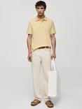 Mango Rea Cotton Piquet Polo Shirt, Yellow