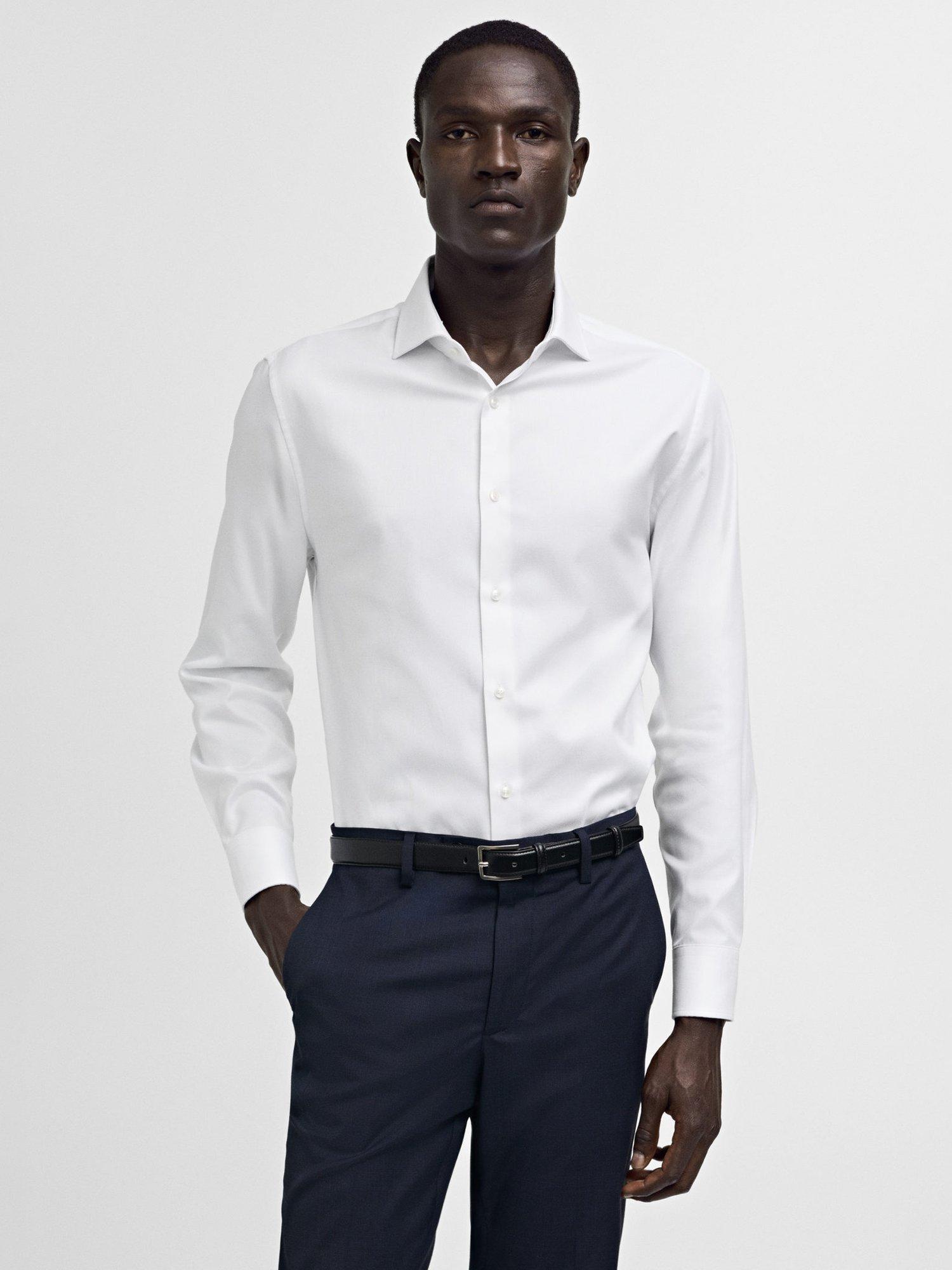 Mango Alfred Cotton Shirt, White