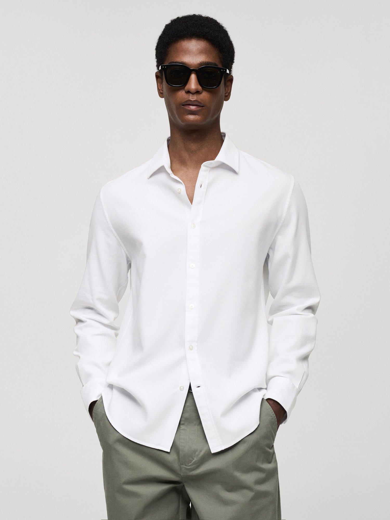 Mango Arthur Cotton Regular Fit Shirt, White