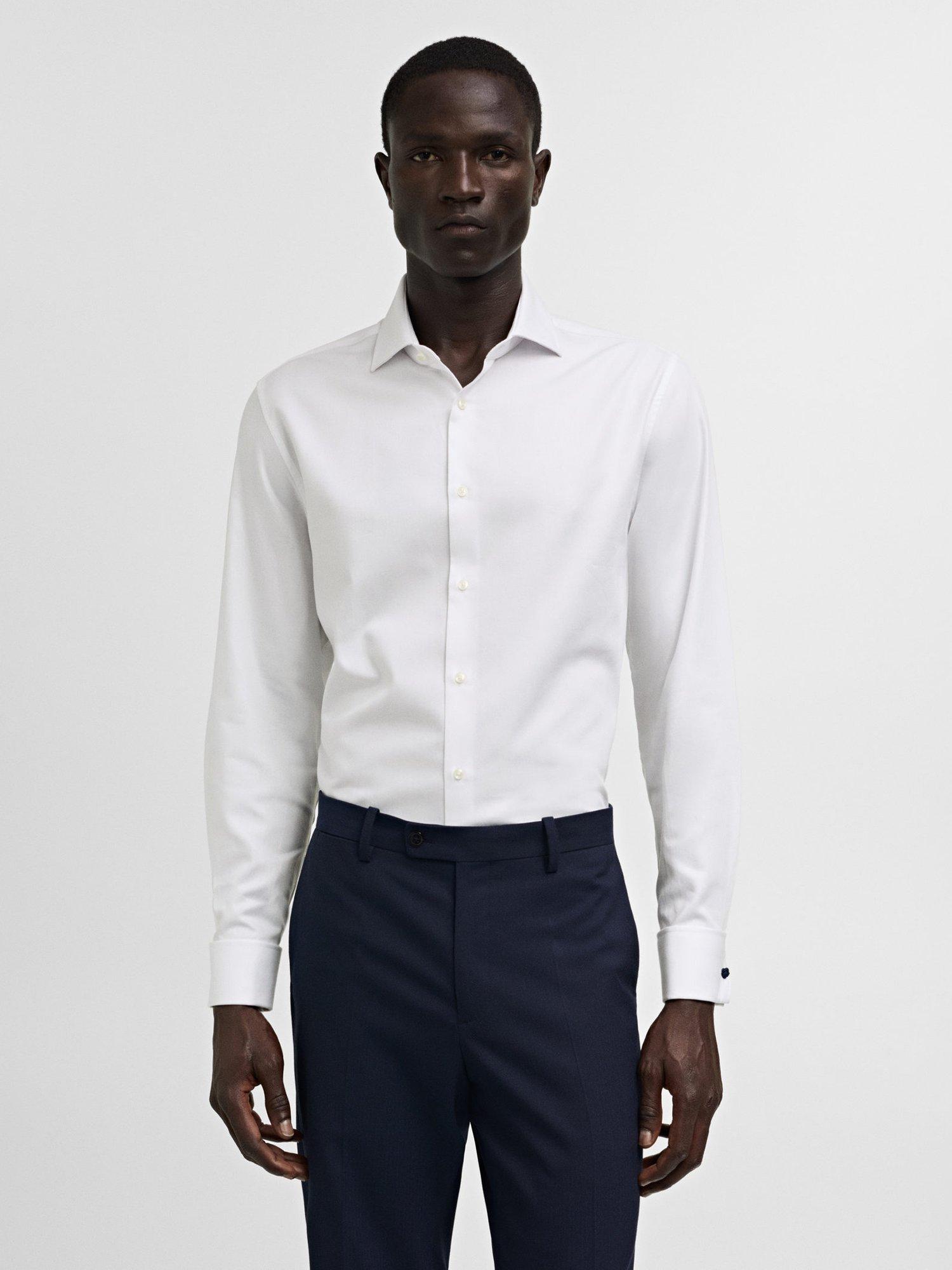 Mango Bruce Cotton Regular Fit Shirt, White