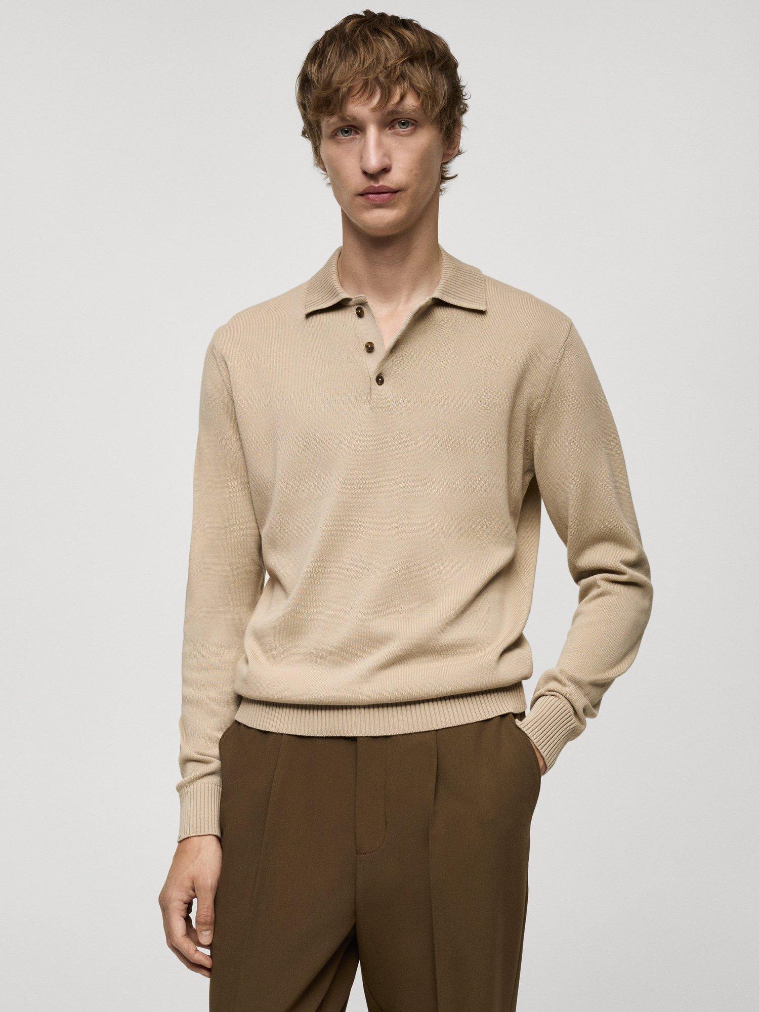 Product image 1 of 8, which shows Mango Torito Cotton Polo Neck Jumper, Pastel Grey, XXL