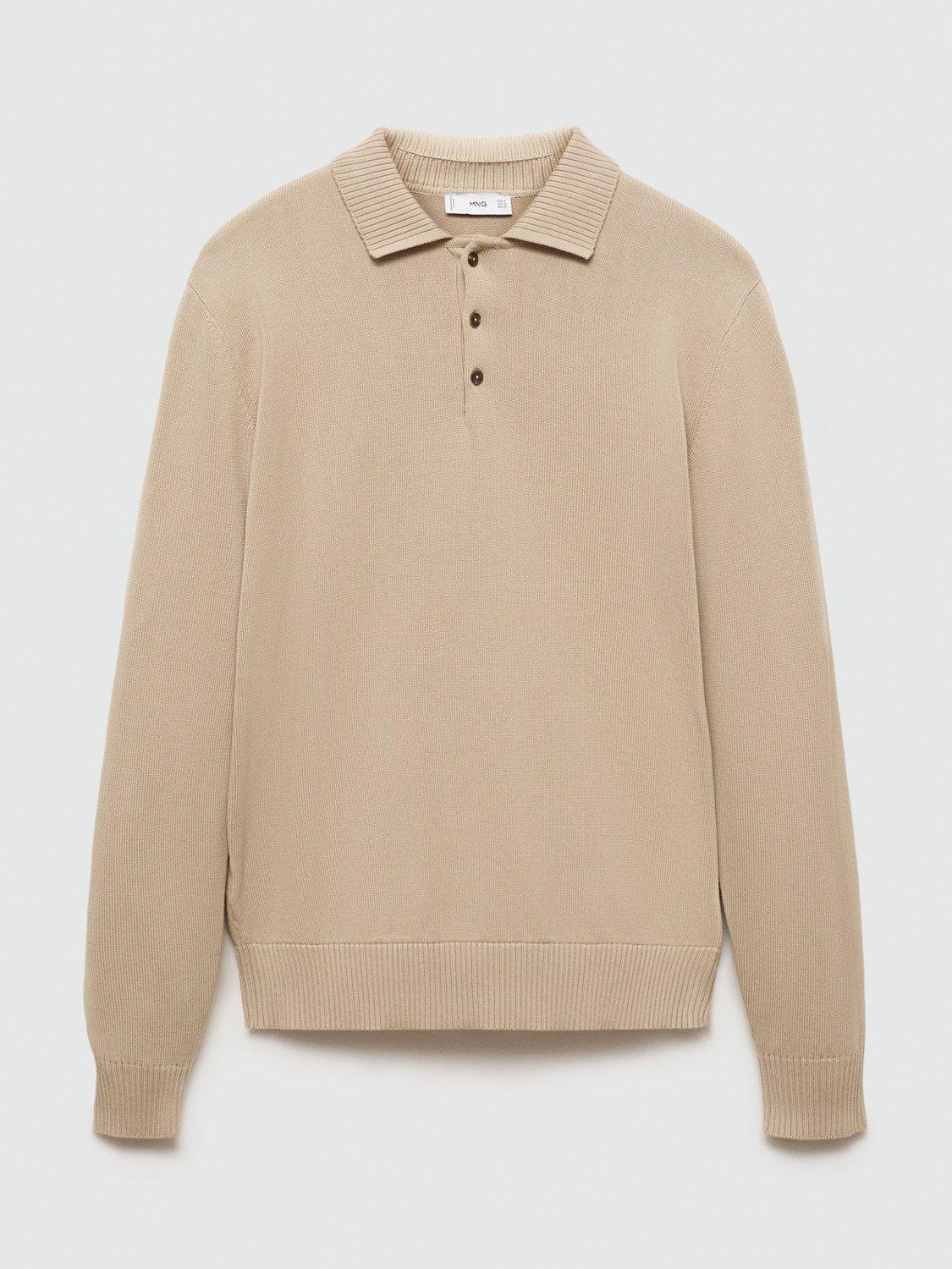 Product image 3 of 8, which shows Mango Torito Cotton Polo Neck Jumper, Pastel Grey, XXL