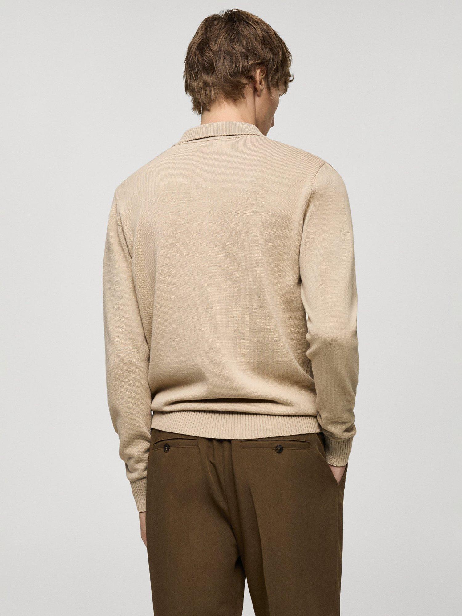 Product image 4 of 8, which shows Mango Torito Cotton Polo Neck Jumper, Pastel Grey, XXL