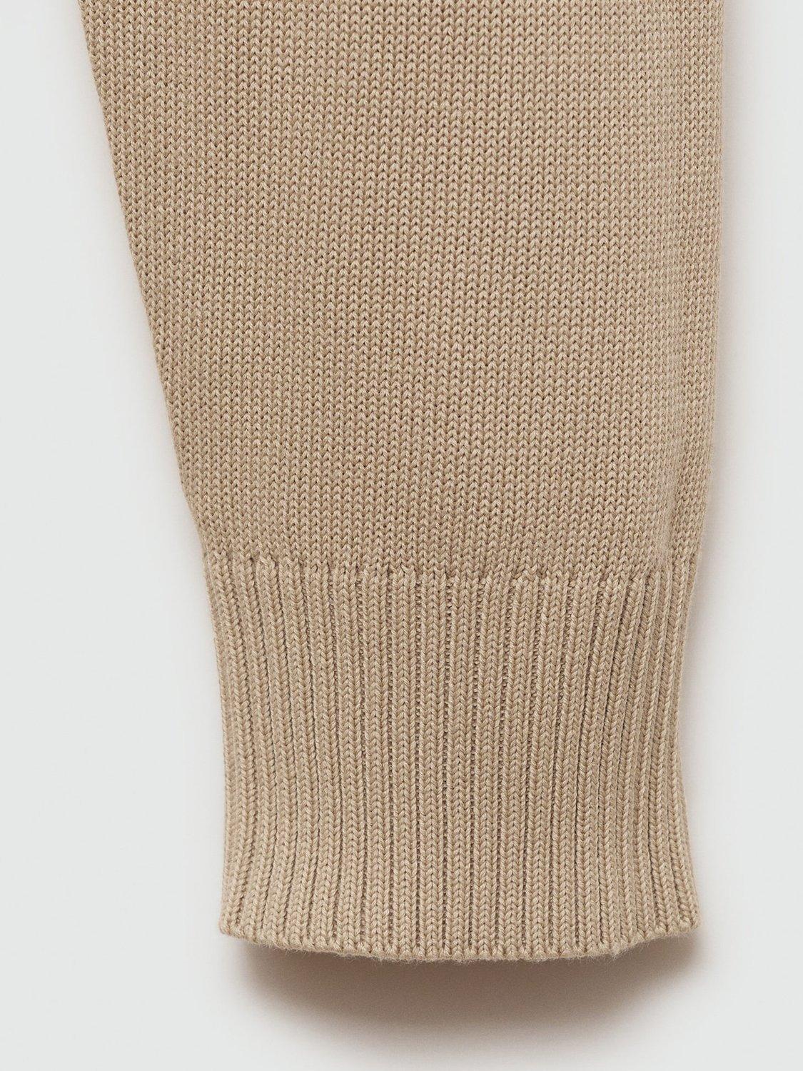 Product image 5 of 8, which shows Mango Torito Cotton Polo Neck Jumper, Pastel Grey, XXL