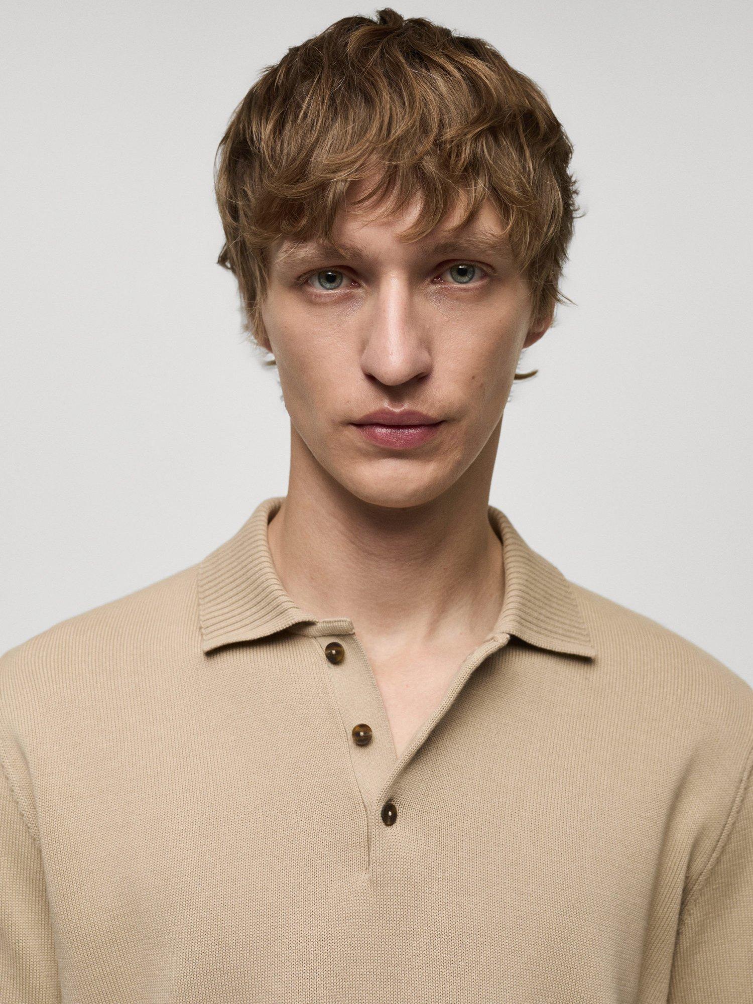 Product image 6 of 8, which shows Mango Torito Cotton Polo Neck Jumper, Pastel Grey, XXL