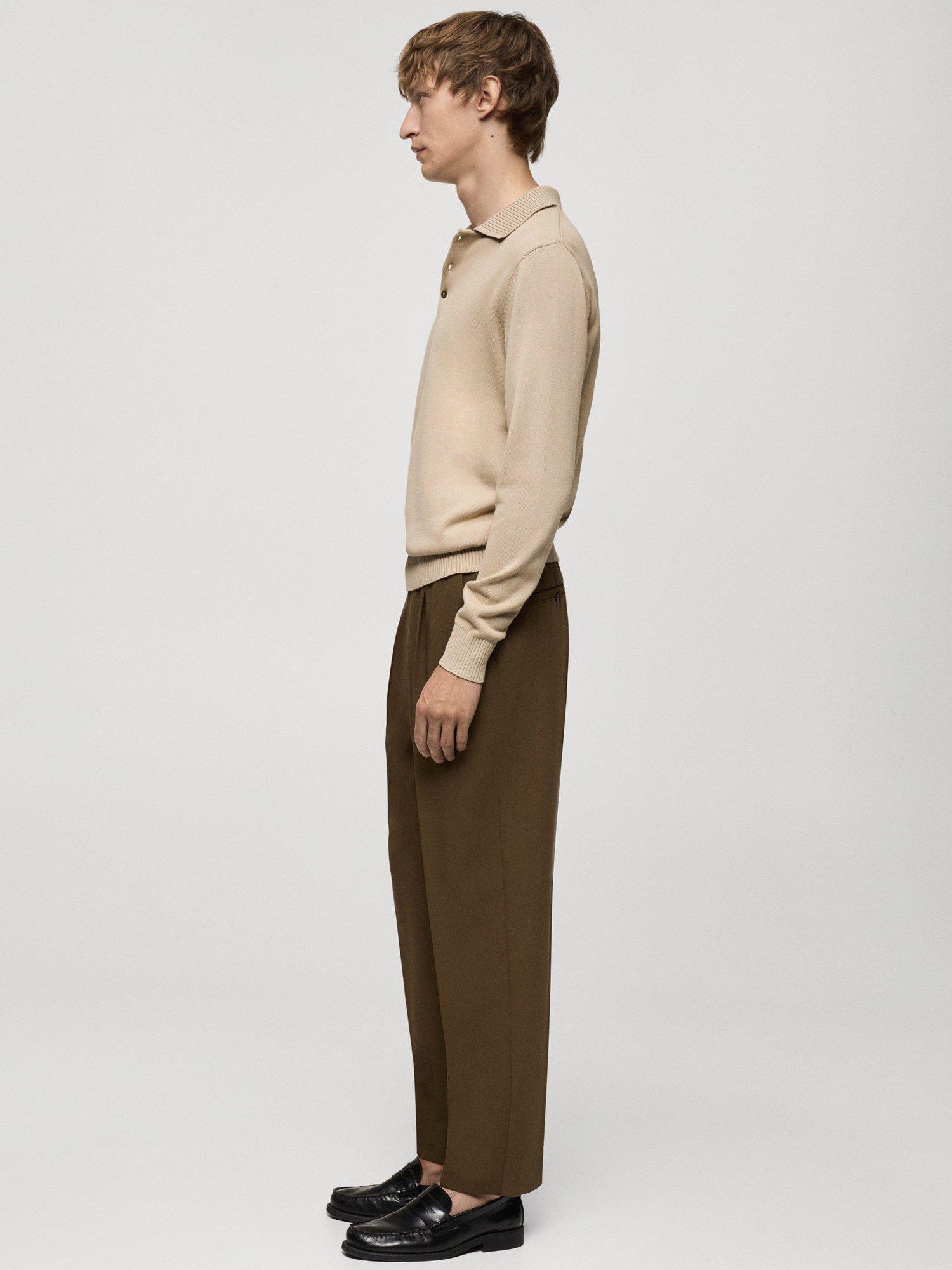 Product image 7 of 8, which shows Mango Torito Cotton Polo Neck Jumper, Pastel Grey, XXL