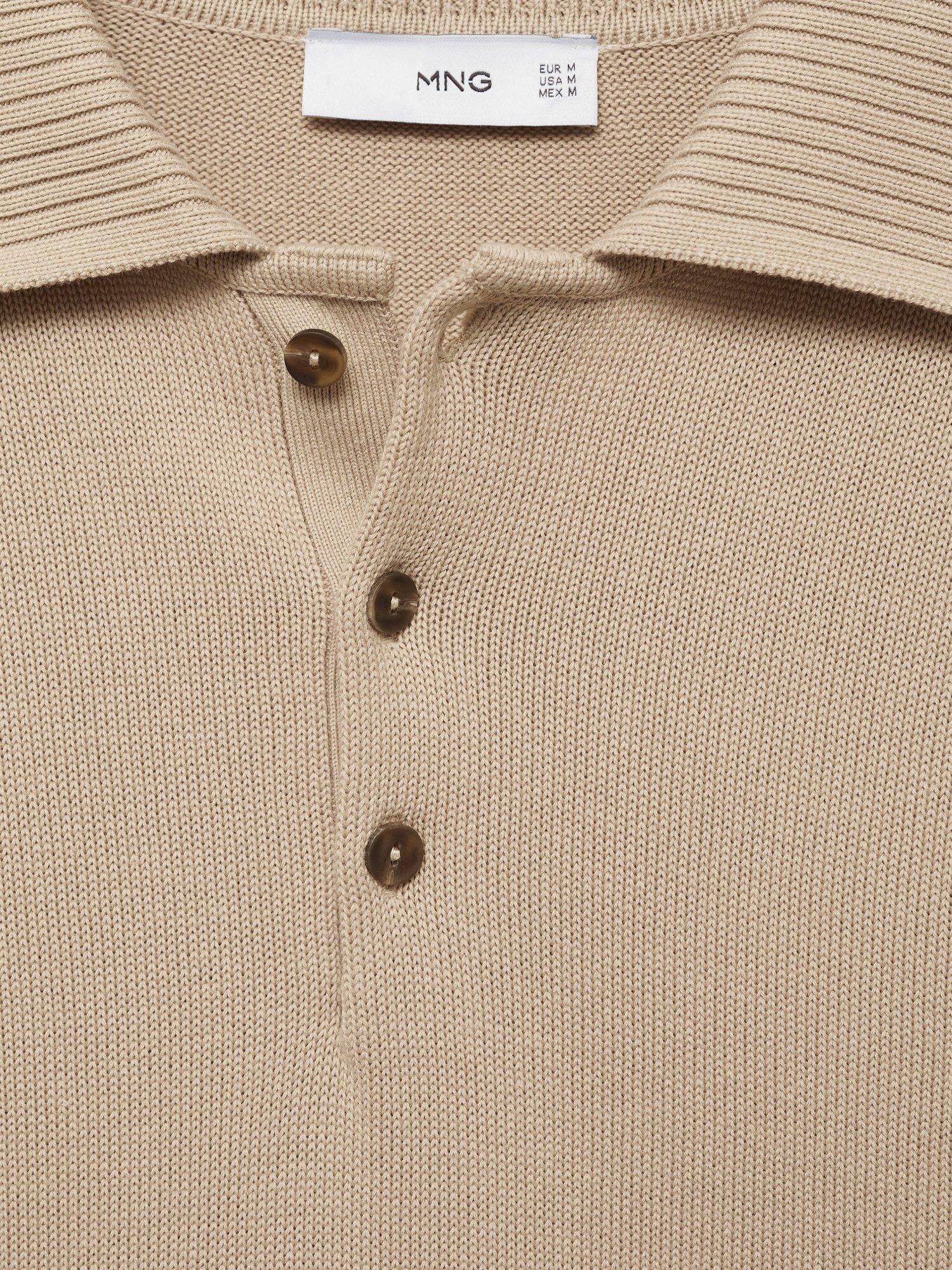 Product image 8 of 8, which shows Mango Torito Cotton Polo Neck Jumper, Pastel Grey, XXL