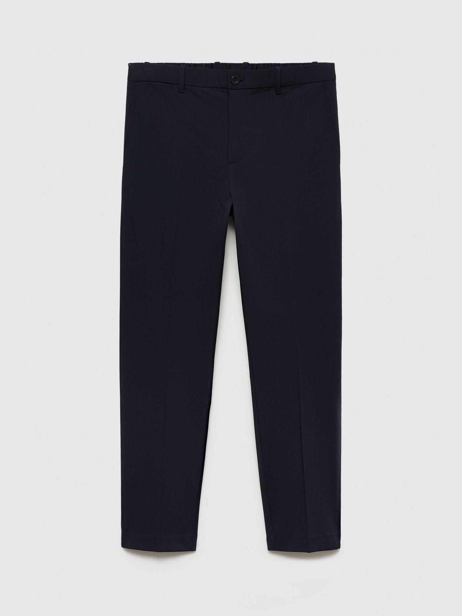 Product image 3 of 8, which shows Mango Bologna Straight Leg Trousers, Navy, 31