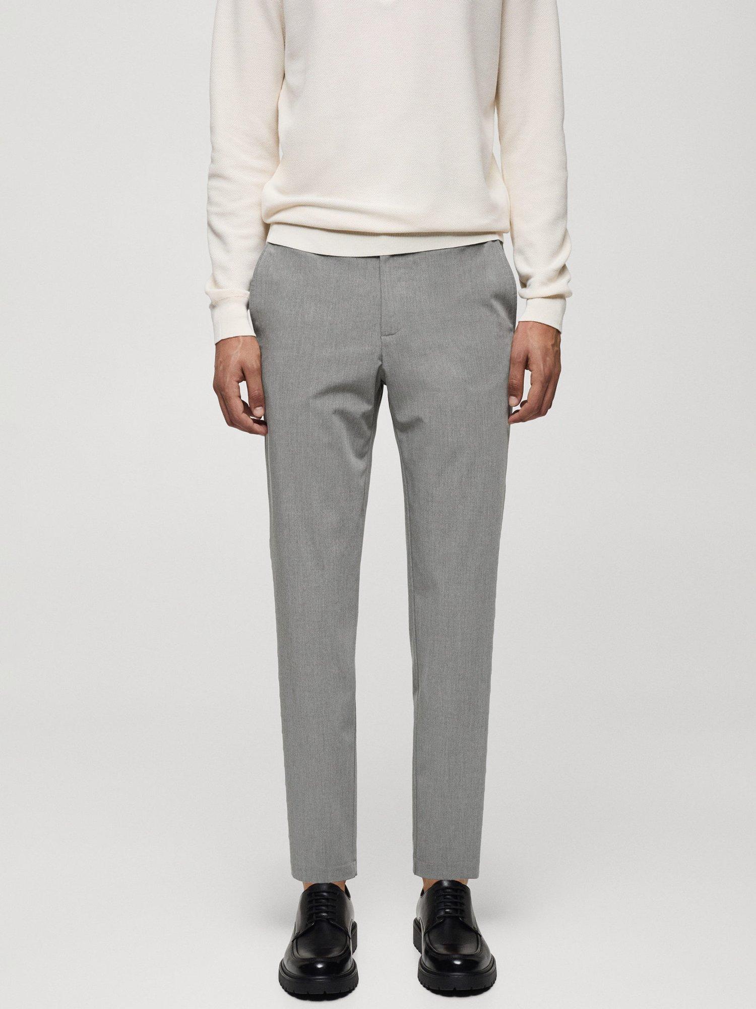 Mango Bologna Straight Leg Trousers, Grey