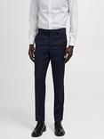 Mango Milan Slim Fit Trousers, Navy