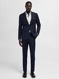 Mango Milan Slim Fit Trousers, Navy