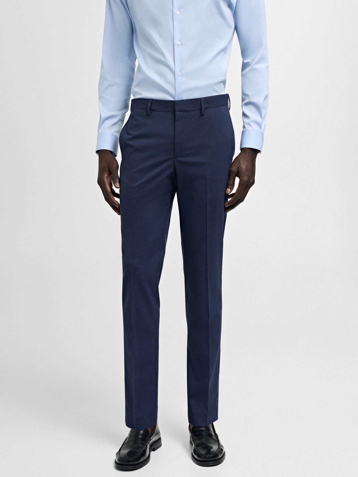 Product image 1 of 8, which shows Mango Paris Super Slim Fit Trousers, Medium Blue, 30