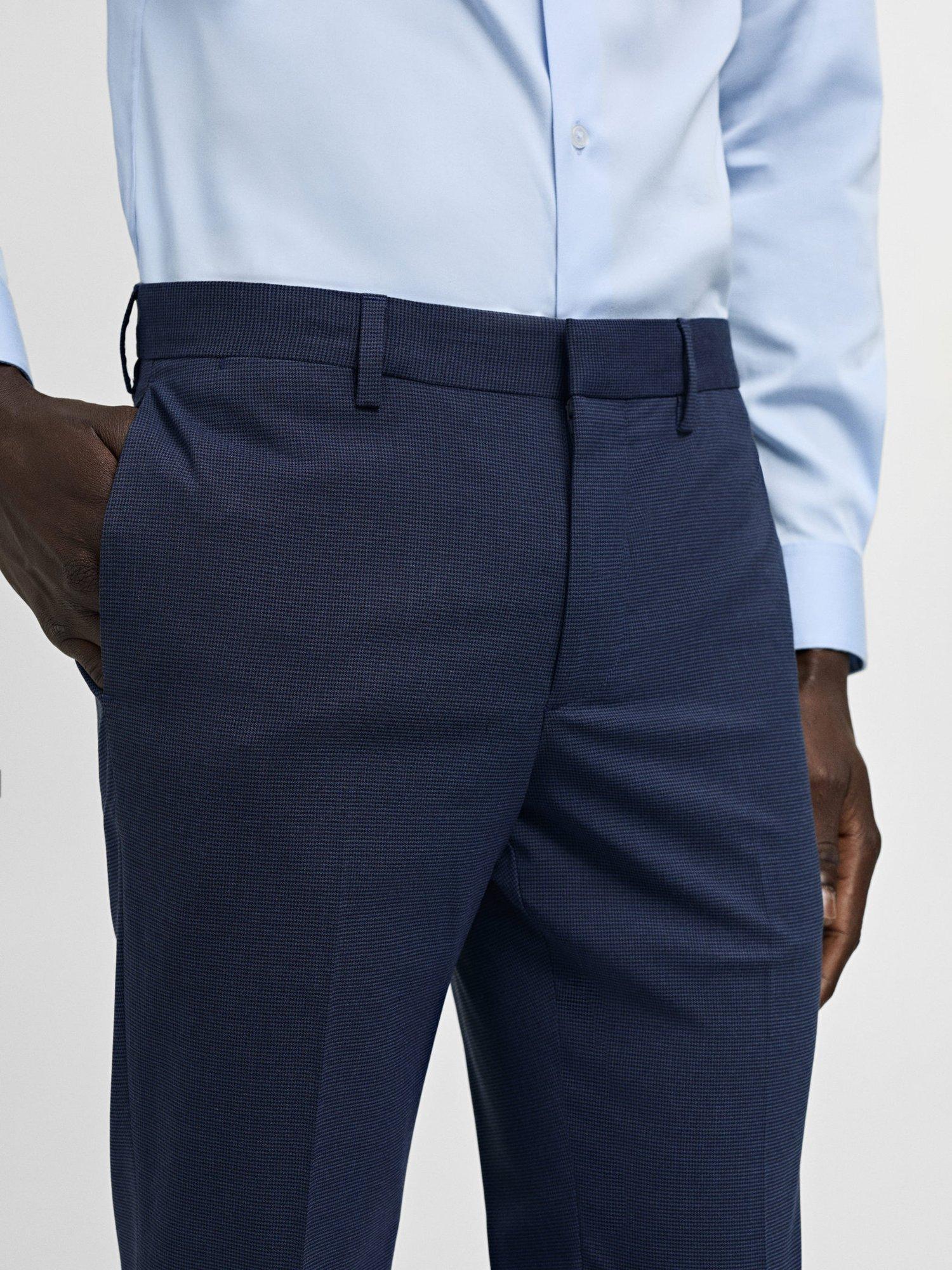 Product image 6 of 8, which shows Mango Paris Super Slim Fit Trousers, Medium Blue, 30