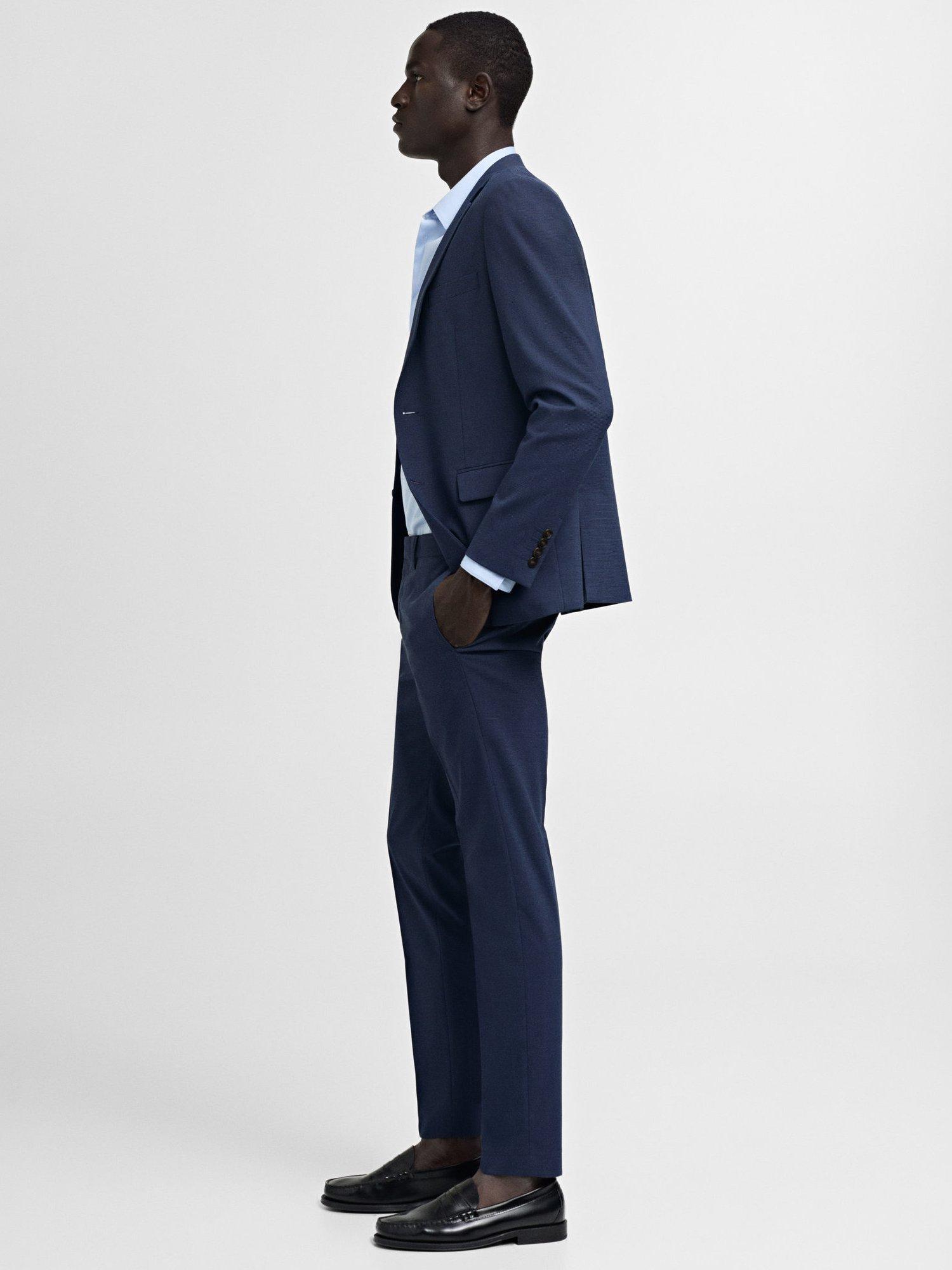 Product image 7 of 8, which shows Mango Paris Super Slim Fit Trousers, Medium Blue, 30