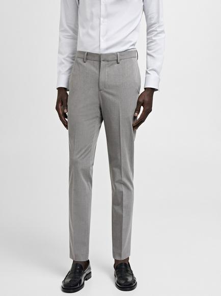 Mango Paris Super Slim Fit Trousers, Grey