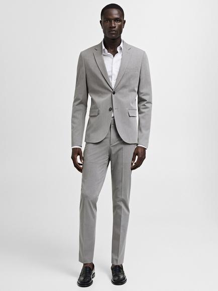 Mango Paris Super Slim Fit Trousers - view 2, Grey