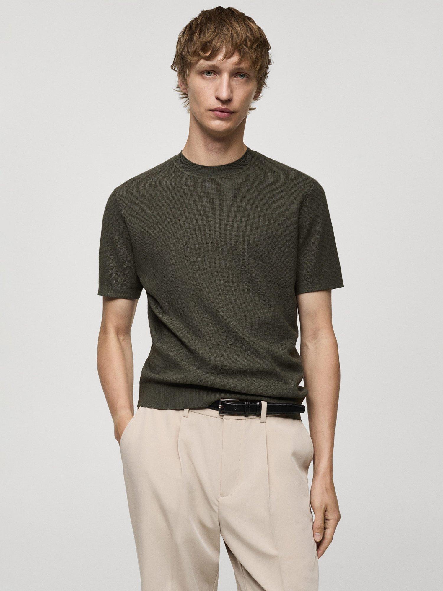 Mango Galaxia Crew Neck Tee, Medium Green