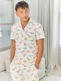 Chelsea Peers Dinosaur Print Short Pyjama Setm Off White - view 2, Off White